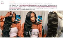 HD Transparent Lace Frontal Human Hair Wig PrePlucked 250 Density Body Wave Remy