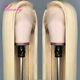 Highlight Blonde Lace Frontal Human Hair Wigs Brazilian Straight Wigs T Part Wig