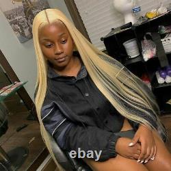 Highlight Blonde Lace Frontal Human Hair Wigs Brazilian Straight Wigs T Part Wig