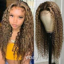 Highlight Lace Frontal Human Hair Wig Pre Plucked Bone Straight With Baby Hair