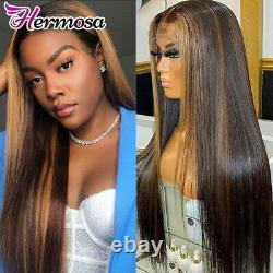 Highlight Lace Frontal Human Hair Wig Straight Pre Plucked Remy Lace Closure Wig