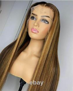 Highlight Lace Frontal Human Hair Wigs For Women Peruvian Straight Remy Hair Wig