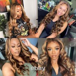 Highlight Lace Frontal Wig Body Wave Colored Human Hair Wigs For Women New