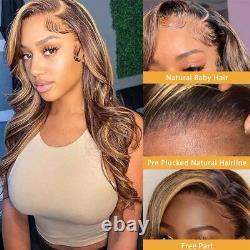 Highlight Lace Frontal Wig Body Wave Colored Human Hair Wigs For Women New