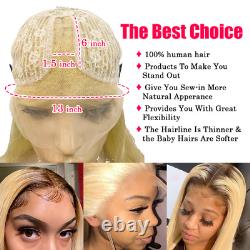 Highlight Pre Plucked Hairline Blonde Bob Human Lace Frontal Straight HD Wig