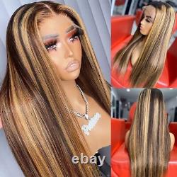 Highlight Remy Human Hair Wig Transparent Lace Frontal Straight Wigs for Women