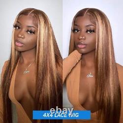 Highlight Straight Hd Transparent Brazilian Remy Lace Frontal Human Hair Wigs