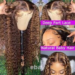 Highlighted Curly 13x4 Lace Frontal Human Hair Wig For Women Brazilian Hair Wigs