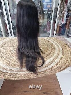 In Stock 100% 26inch Brazilian Lace Frontal Wig 180% Natural Colour 1b# Straight
