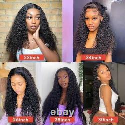 Kinky Curly Transparent Lace Closure Human Hair Wigs Glueless Lace Frontal Wigs