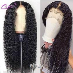 Kinky Curly Transparent Lace Closure Human Hair Wigs Glueless Lace Frontal Wigs