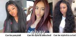 Kinky Straight Human Hair Wigs 13X4 Medium Brown Lace Frontal Wigs Pre Plucked