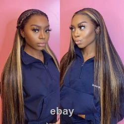 Lace Frontal Human Hair Wig Pre Plucked Brazilian Straight Highlight Wig Women