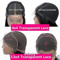 Lace Frontal Human Hair Wigs Brazilian Straight Closure Wig Transparent Remy Wig