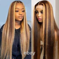 Lace Frontal Wig 4/27 Brazilian Straight Human Hair Wigs 13x4 HD Lace Front Wig