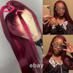 Long Straight 13x4 Full Hd Transparent Lace Frontal Human Hair Wigs Pre Plucked