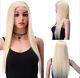 Long Straight 44 Swiss Lace Frontal #613 Colored Brazilian Human Hair Wig