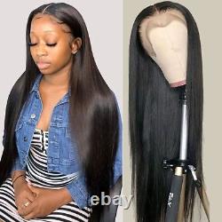 Long Straight Lace Frontal Wig Remy Human Hair Wigs for Women Pre Plucked New