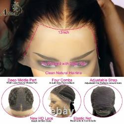 Loose Deep Wave Lace Frontal Human Hair Wig Pre Plucked Ombre Colored Wigs Women