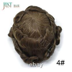 Mens Toupee Hairpiece Full SWISS LACE Basement Wig Human Hair Replacement System