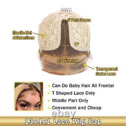 Ombre 613 Blonde Brown Lace Frontal Human Hair Wig Straight Preplucked Glueless