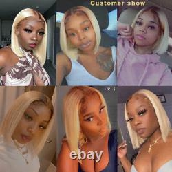 Ombre 613 Blonde Hd Lace Frontal Human Hair Wigs Bone Straight Invisible Wig