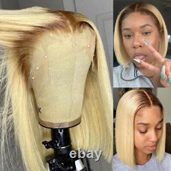 Ombre 613 Blonde Hd Lace Frontal Human Hair Wigs Bone Straight Invisible Wig