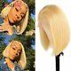 Ombre Bob Lace Frontal Human Hair Wig Remy Brazilian Straight 1B 613 Colored Wig