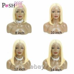 Ombre Bob Lace Frontal Human Hair Wig Remy Brazilian Straight 1B 613 Colored Wig
