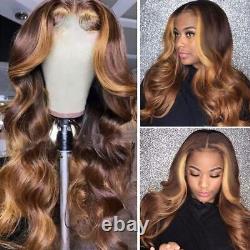 Ombre Body Wave 13x6 Hd Lace Frontal Highlight Wig Honey Blond Human Hair Wigs
