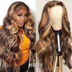 Ombre Body Wave 13x6 Hd Lace Frontal Highlight Wig Honey Blond Human Hair Wigs