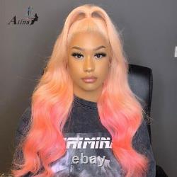 Ombre Pink 613 Lace Frontal Human Hair Wig Pre Plucked Body Wave Women Brazilian