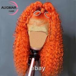 Orange Ginger Curly Lace Front Human Hair Wig HD Transparent Lace Wigs For Women