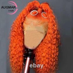 Orange Ginger Curly Lace Front Human Hair Wig HD Transparent Lace Wigs For Women