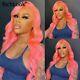 Pink Body Wave Brazilian 13x4 Lace Frontal Human Hair Wigs For Women Pre Plucked