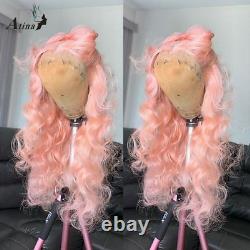 Pink Colored 613 Lace Frontal Human Hair Wig Pre Plucked HD Loose Deep Wave Wigs