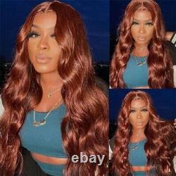 Reddish Brown 13x6 Hd Lace Frontal Wig Preplucked 13x4 Body Wave Brazilian 4x4