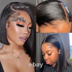 Short Bob Lace Frontal Wig HD Closure Human Hair Wigs Bleached Knots Pre Plucked