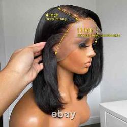 Short Bob Straight 13x4 Lace Frontal Human Hair Wig 4x4 Bob Lace Wig Pre Plucked