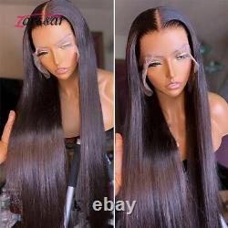 Straight 13x4 Lace Frontal Human Hair Wigs For Women Transparent Pre Plucked