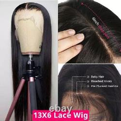 Straight 13x4 Lace Frontal Human Hair Wigs For Women Transparent Pre Plucked