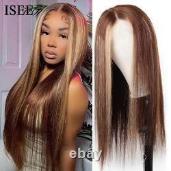 Straight Highlight Human Hair Wigs 13X4 Lace Frontal Wig Ombre Malaysian Wig
