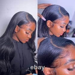 Straight Lace Frontal Wig Brazilian Black Pre Plucked 13x4 Human Hair Wig