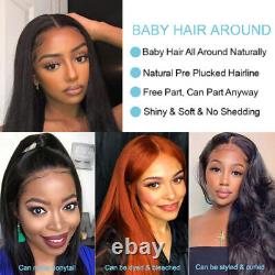 Straight Lace Frontal Wig Brazilian Black Pre Plucked 13x4 Human Hair Wig