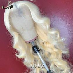 Transparent Blonde Lace Frontal Human Hair Wig Body Wave Glueless Pre Plucke