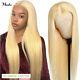 Transparent Blonde Lace Frontal Human Hair Wigs Women Brazilian Straight Wigs