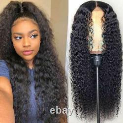 Transparent Lace Frontal Human Hair Wig Kinky Curly Pre Plucked Natural Hairline