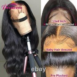 Transparent Lace Frontal Human Hair Wig Pre Plucked Body Wave Wig With Baby Hair