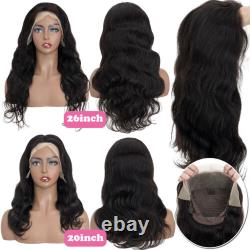 Wavy 100% Virgin Human Hair Lace Front Wig 13x4 Lace Frontal Full Wigs Off Black
