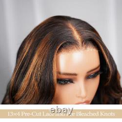 Wear and Go Black with Blonde Highlight Human Hair Wig Pre Cut HD Lace Front Wig